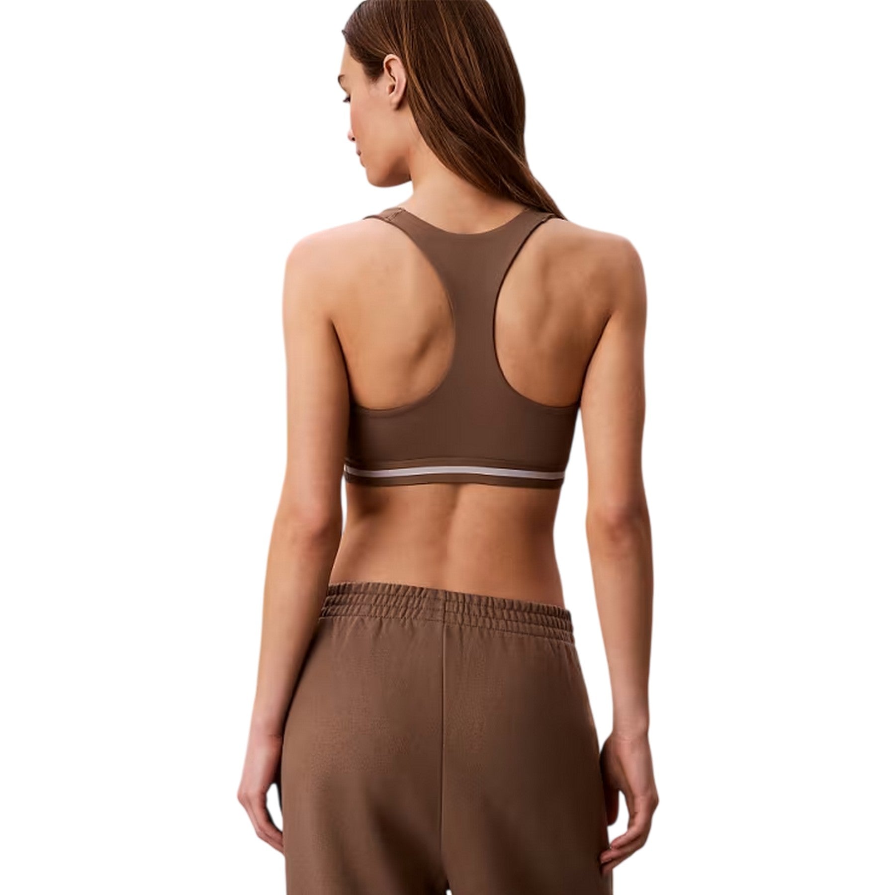 Shitake - Back - Calvin Klein Womens-Ladies Quick Dry Medium Impact Sports Bra