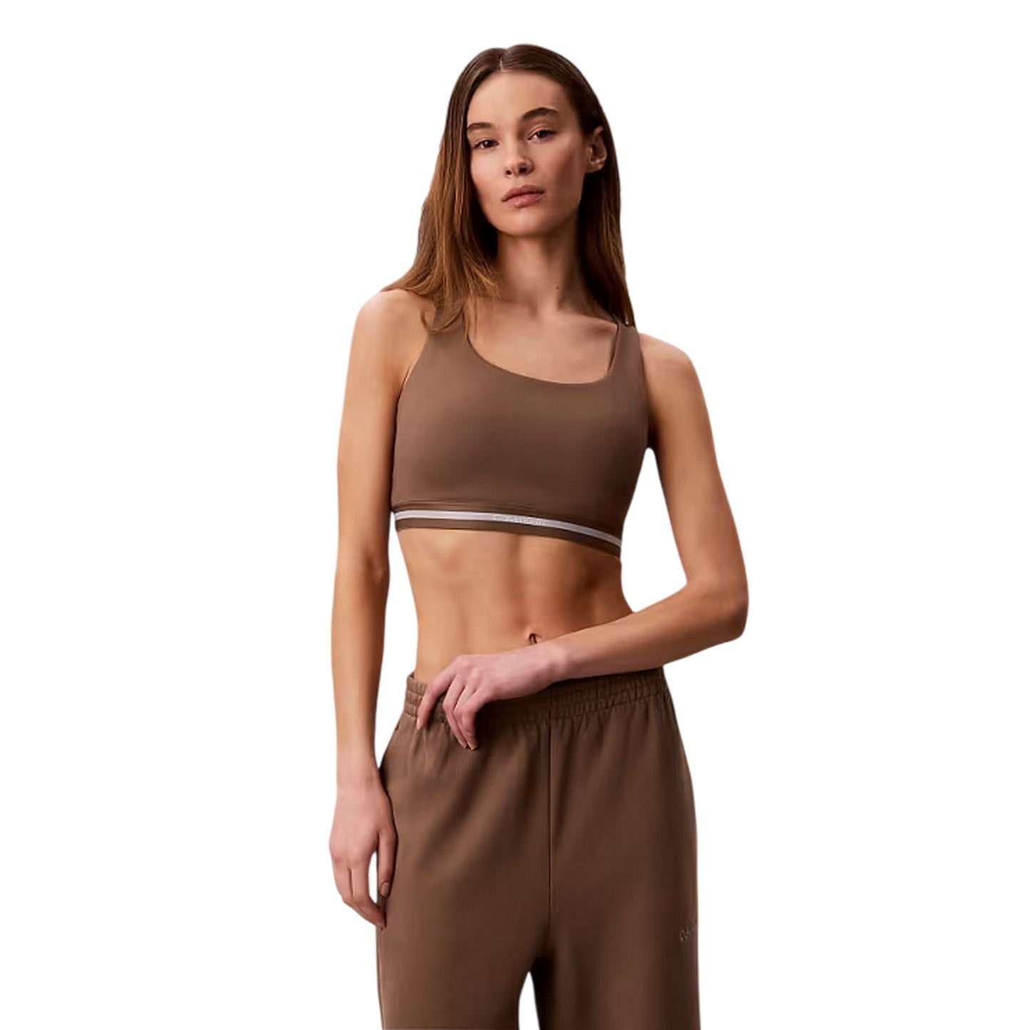 Shitake - Lifestyle - Calvin Klein Womens-Ladies Quick Dry Medium Impact Sports Bra