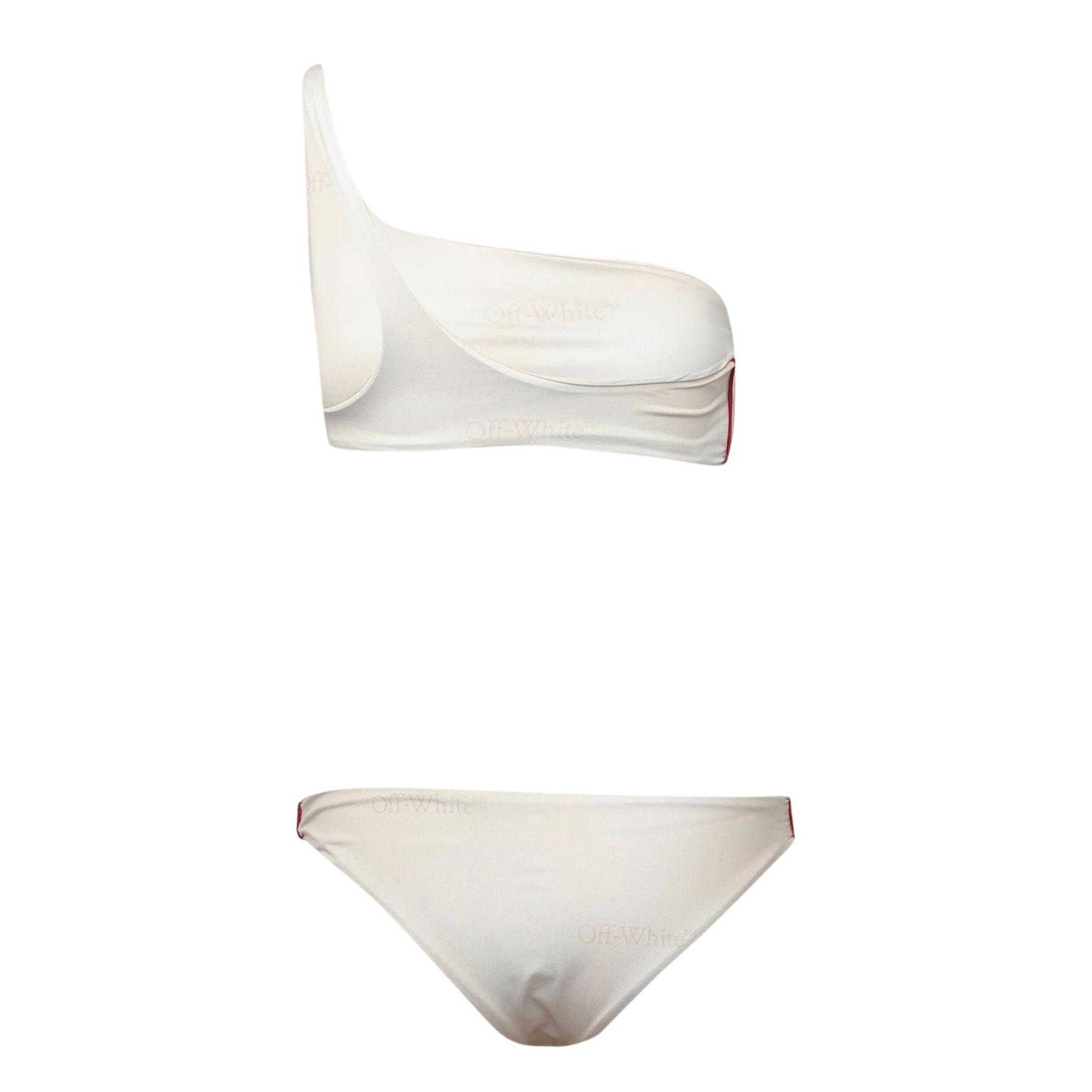 Beige-White - Back - Off White Womens-Ladies Two-Piece Swimsuit