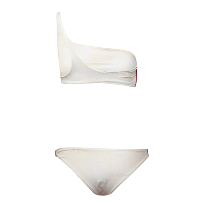 Beige-White - Back - Off White Womens-Ladies Two-Piece Swimsuit