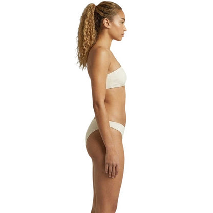 Beige-White - Side - Off White Womens-Ladies Two-Piece Swimsuit