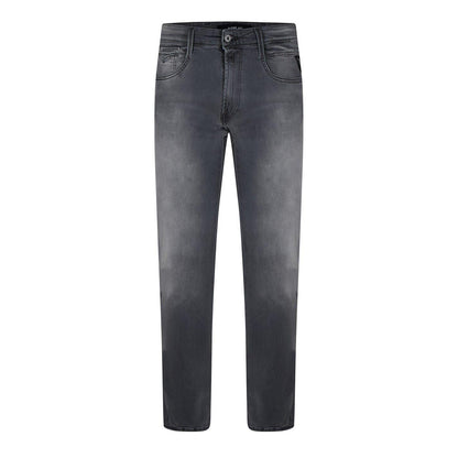 Dark Grey - Front - Replay Mens Anbass Cotton Blend Slim Jeans