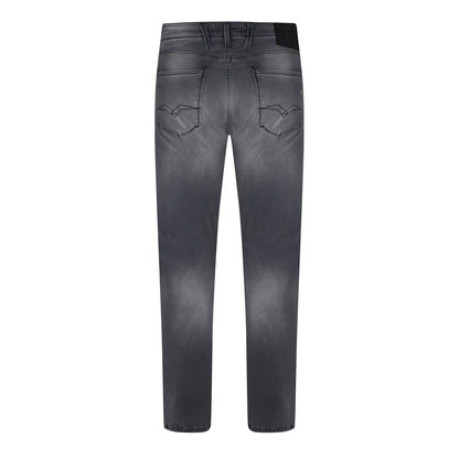 Dark Grey - Back - Replay Mens Anbass Cotton Blend Slim Jeans