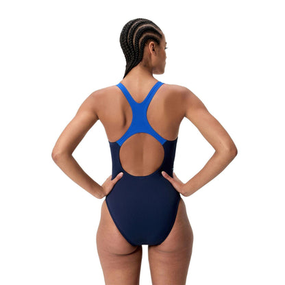 Green - Back - Speedo Womens-Ladies Medley One Piece Swimsuit