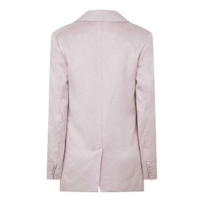 Pink - Back - Off White Womens-Ladies Tomboy Wrinkled Satin Regular Jacket