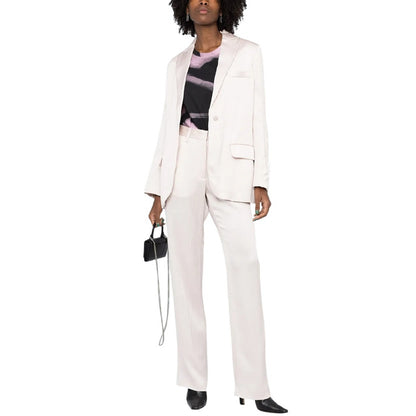 Pink - Lifestyle - Off White Womens-Ladies Tomboy Wrinkled Satin Regular Jacket