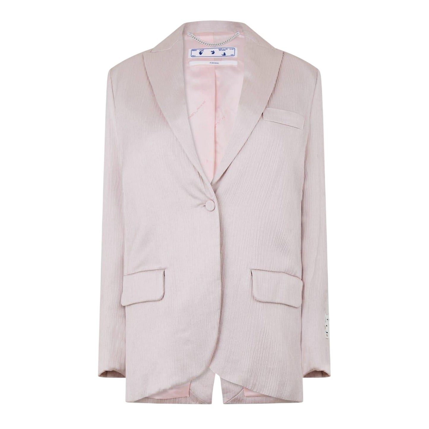 Pink - Front - Off White Womens-Ladies Tomboy Wrinkled Satin Regular Jacket