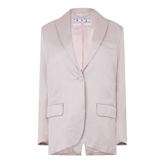 Pink - Front - Off White Womens-Ladies Tomboy Wrinkled Satin Regular Jacket