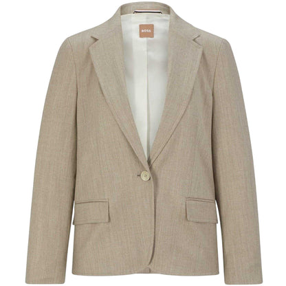 White - Front - Boss Womens-Ladies Notch Neck Suit Jacket