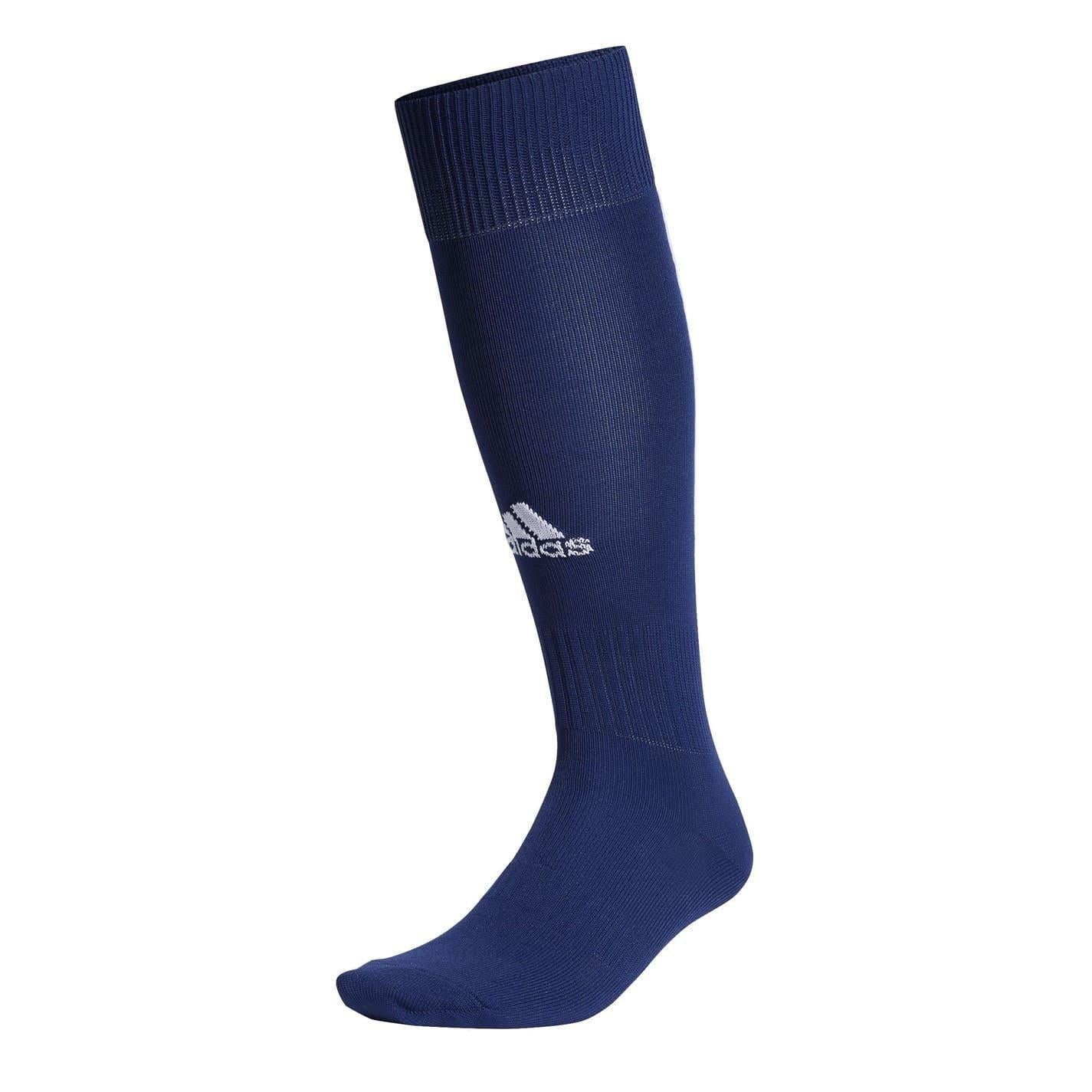 Navy Blue-White - Front - Adidas Unisex Adult Santos Football Socks