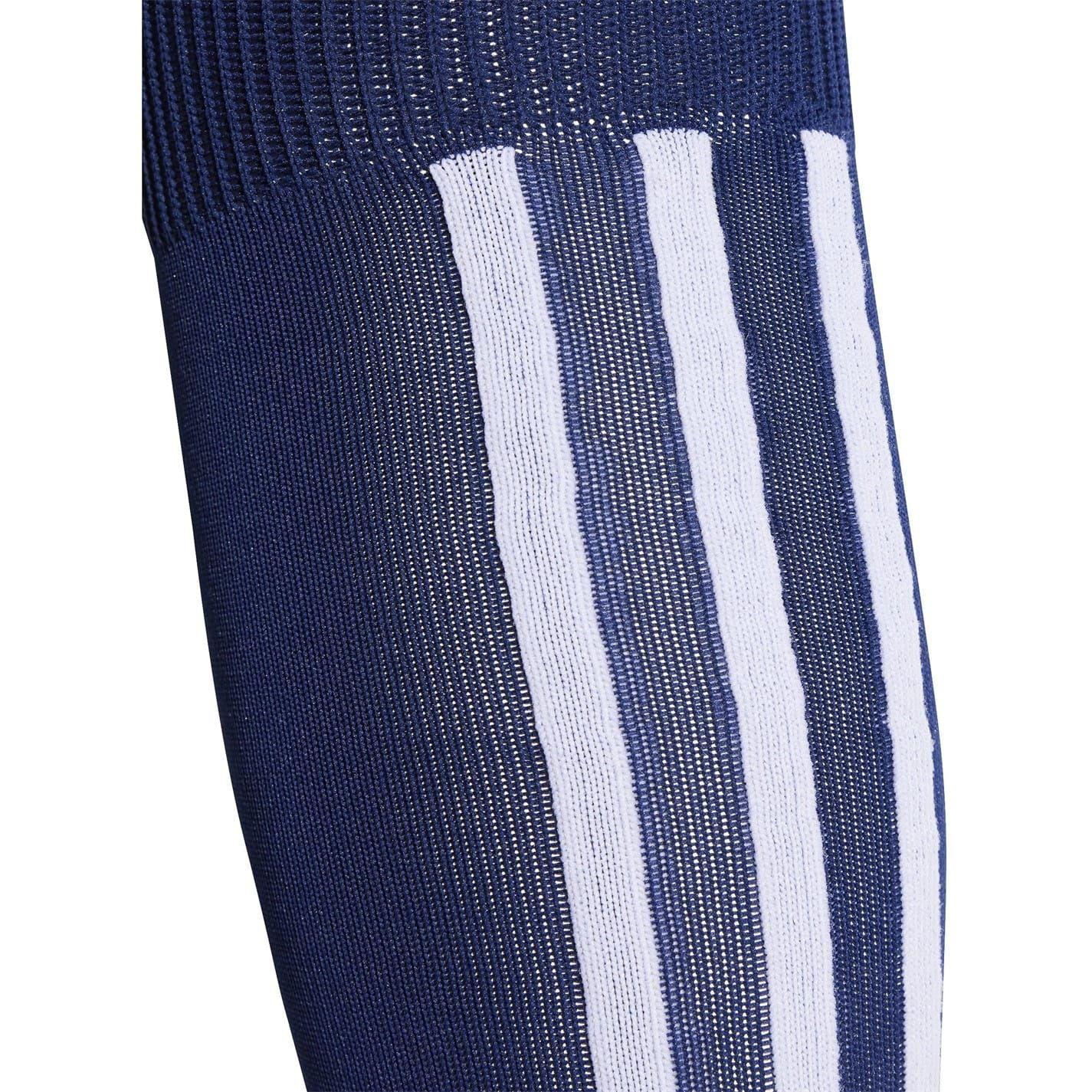 Navy Blue-White - Side - Adidas Unisex Adult Santos Football Socks
