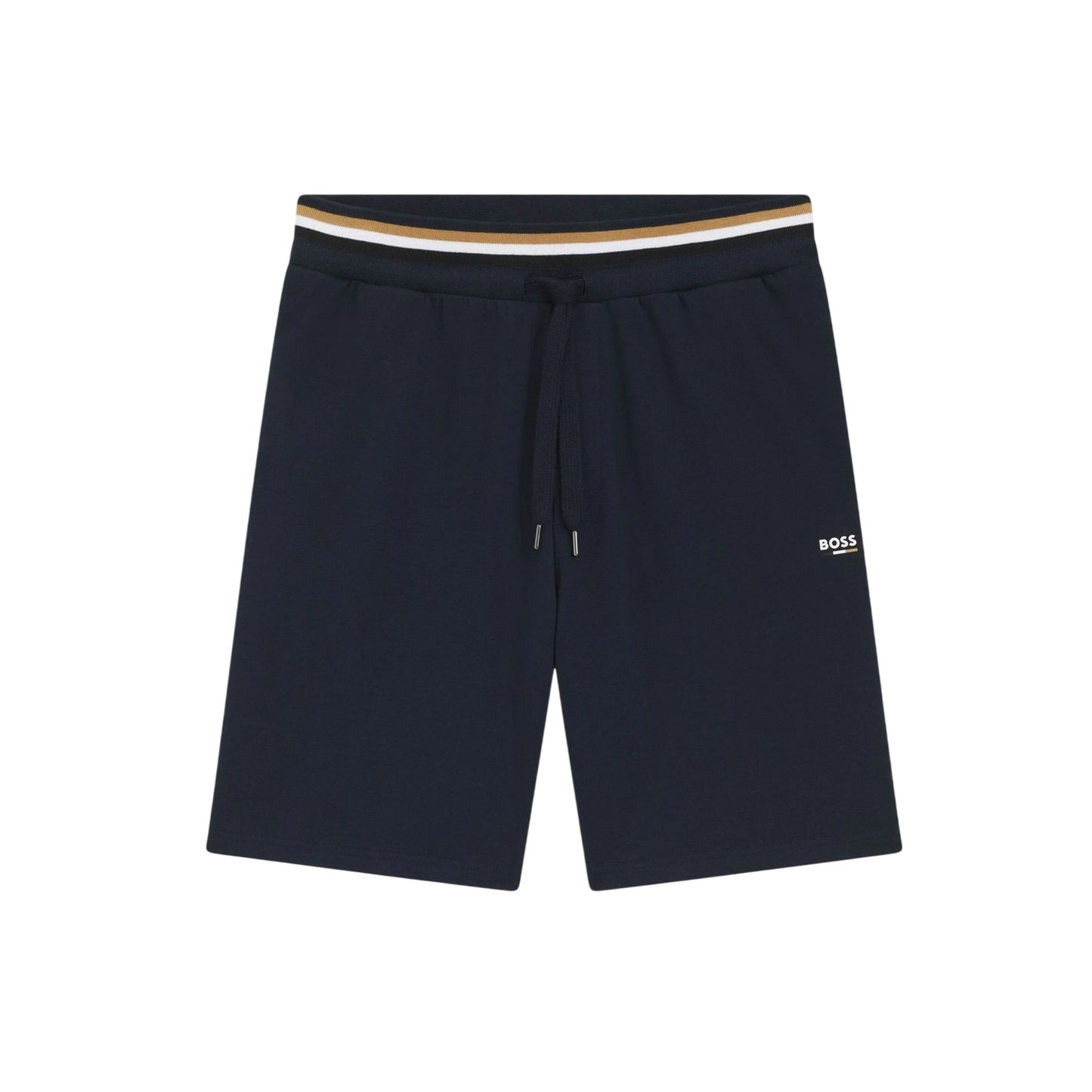 Dark Blue - Front - Boss Mens Fleece Striped Tapered Sweat Shorts