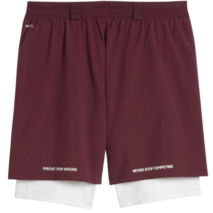Ruby Red - Back - Puma Mens Hyrox 2 in 1 Shorts