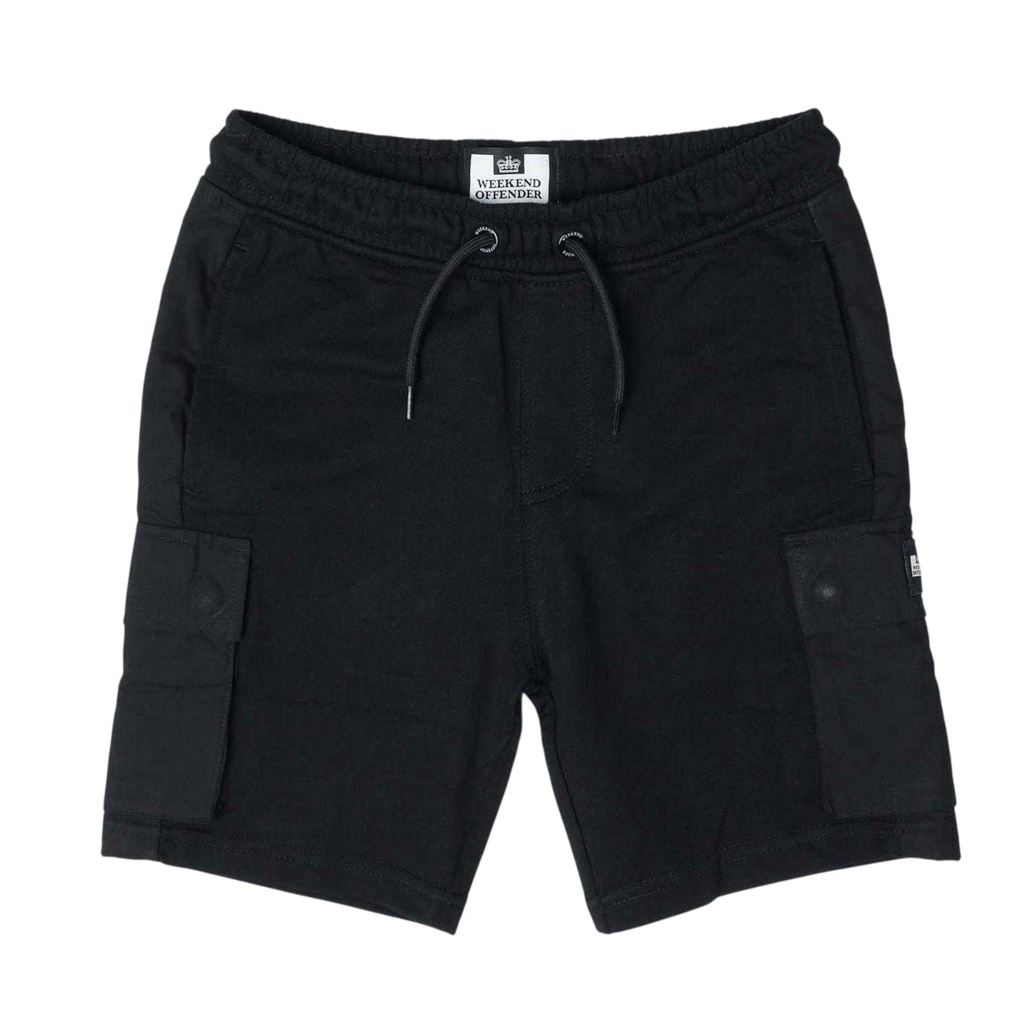 Black - Front - Weekend Offender Childrens-Kids Flamengo Fleece Cargo Shorts