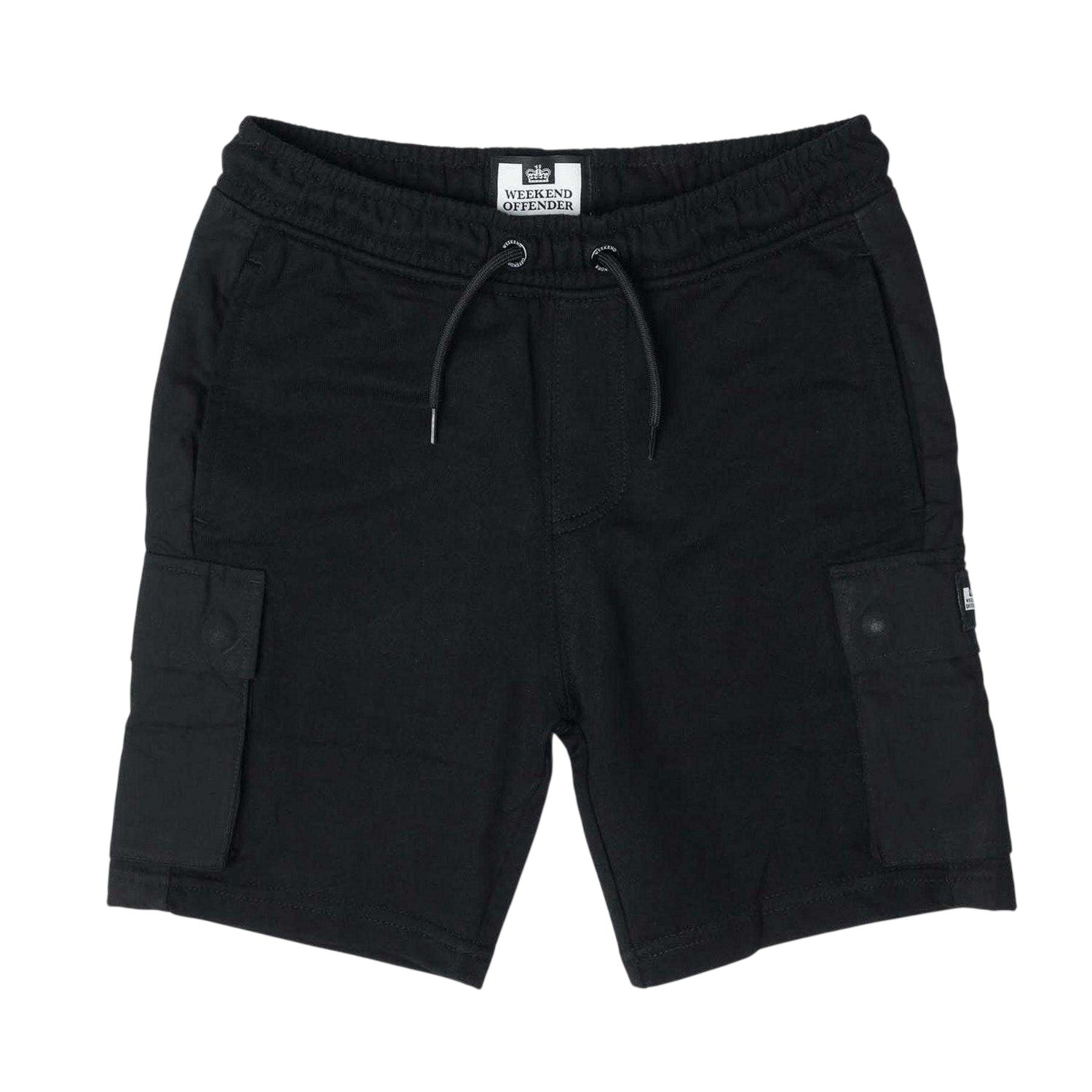 Black - Front - Weekend Offender Childrens-Kids Flamengo Fleece Cargo Shorts