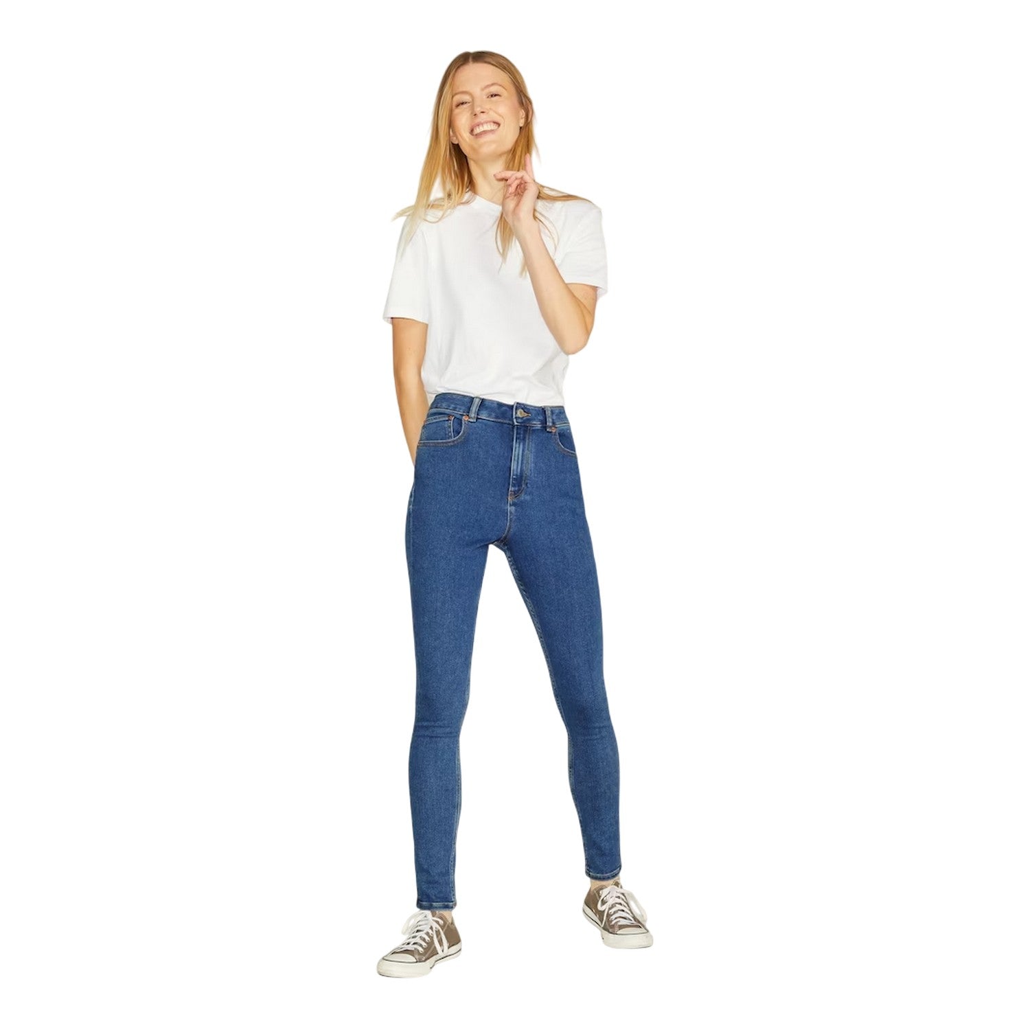 Medium Blue - Side - JJXX Womens-Ladies Vienna Skinny Jeans