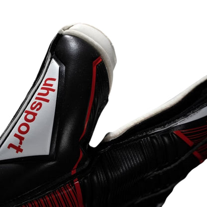 Black-Red-White - Side - UHL Sport Unisex Adult Powerline Soft Flexible Goalkeeper Gloves