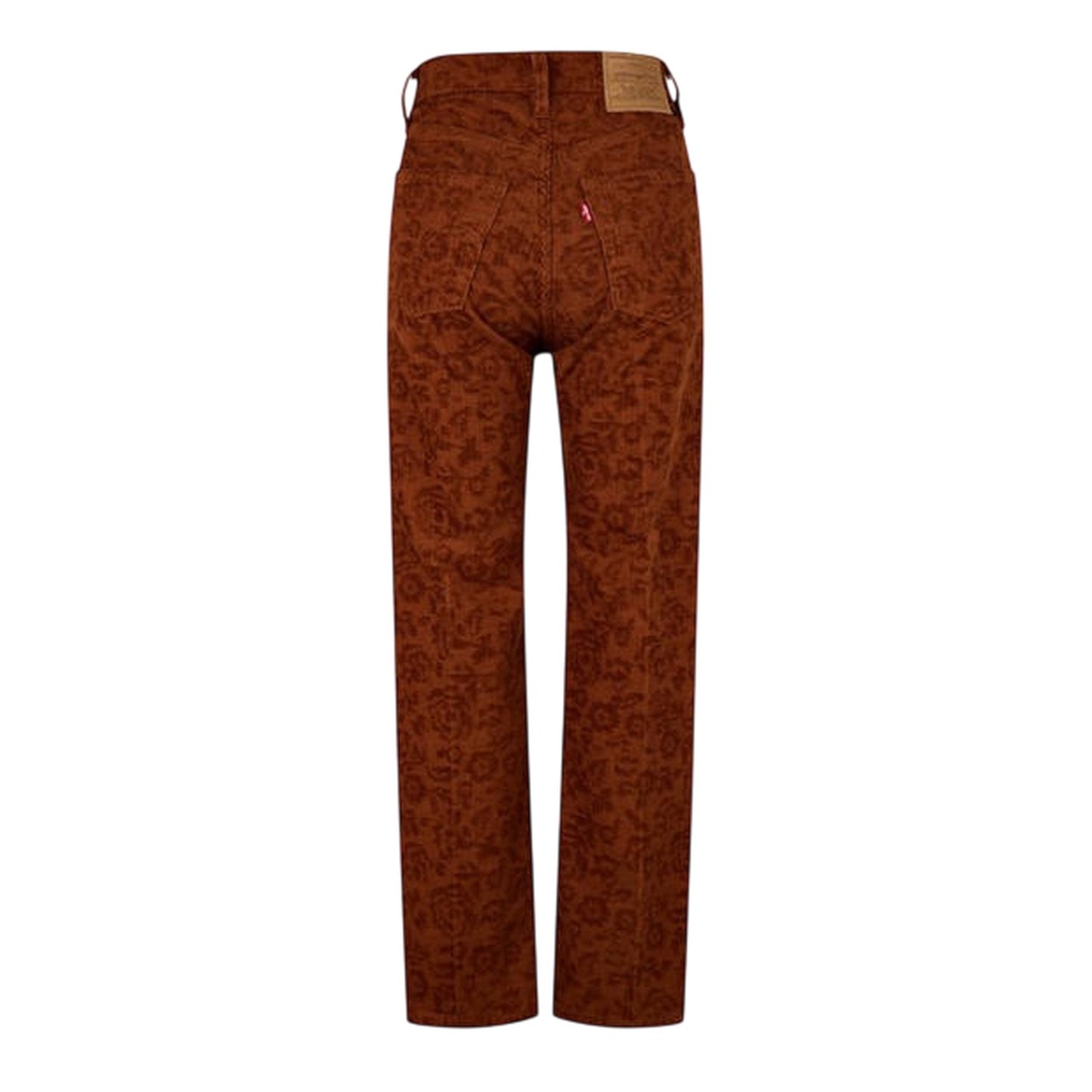 Gingerbread - Back - Levis Womens-Ladies Ribcage Corduroy Animal Print Straight Trousers