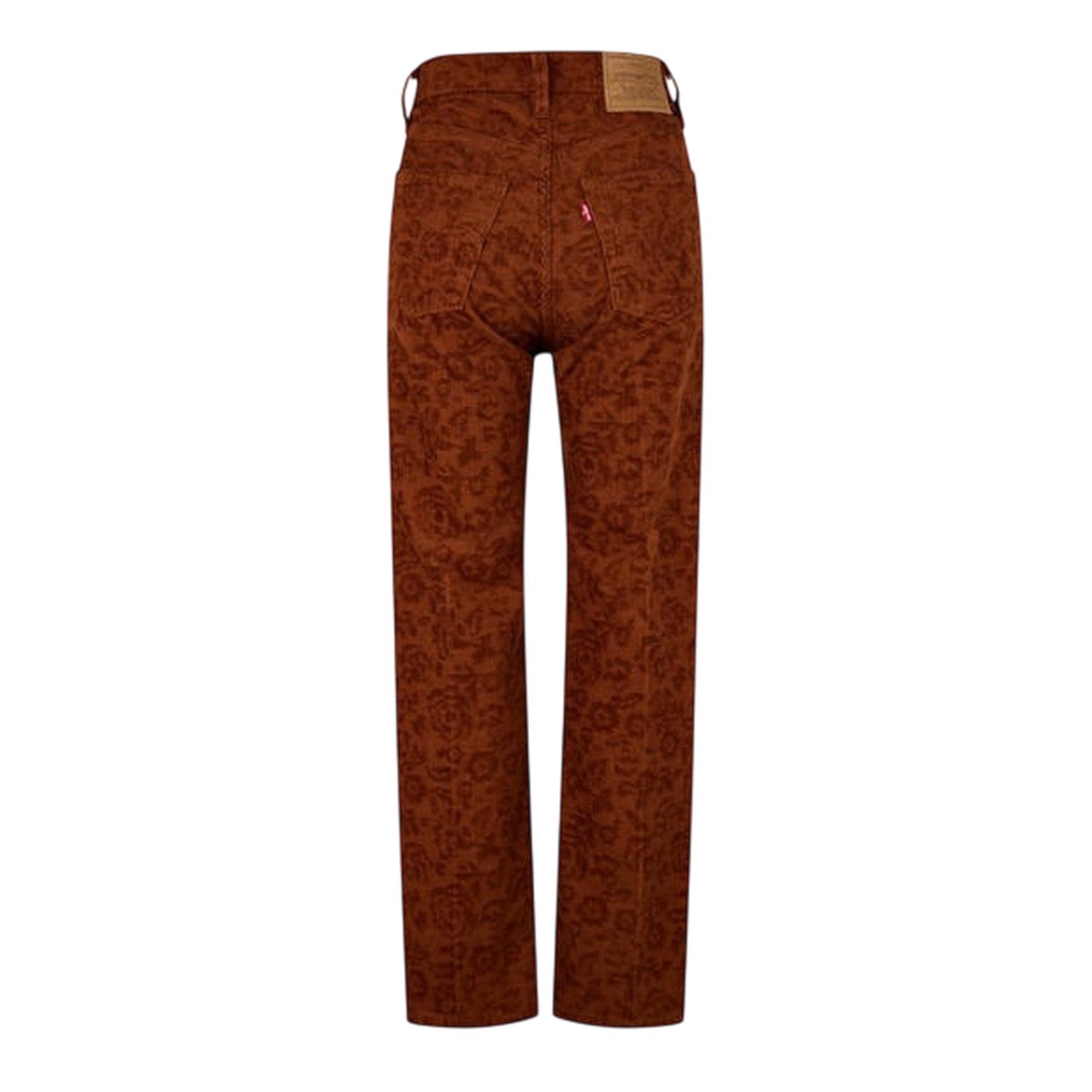 Gingerbread - Back - Levis Womens-Ladies Ribcage Corduroy Animal Print Straight Trousers