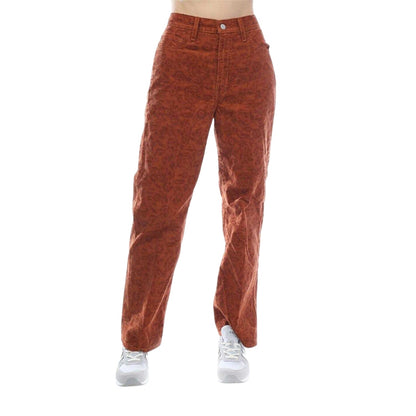 Gingerbread - Front - Levis Womens-Ladies Ribcage Corduroy Animal Print Straight Trousers