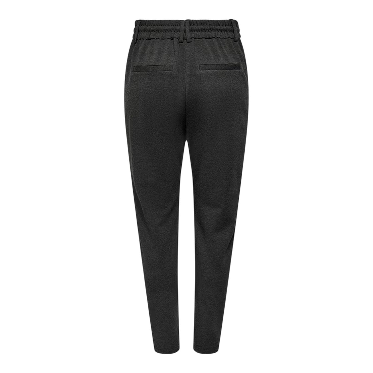 Dark Grey Melange - Back - Only Womens-Ladies Plain Slim Trousers