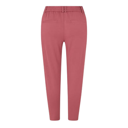 Red - Back - Only Womens-Ladies Plain Slim Trousers