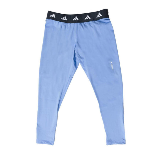 Blue - Front - Adidas Womens-Ladies Techfit 7-8 Leggings