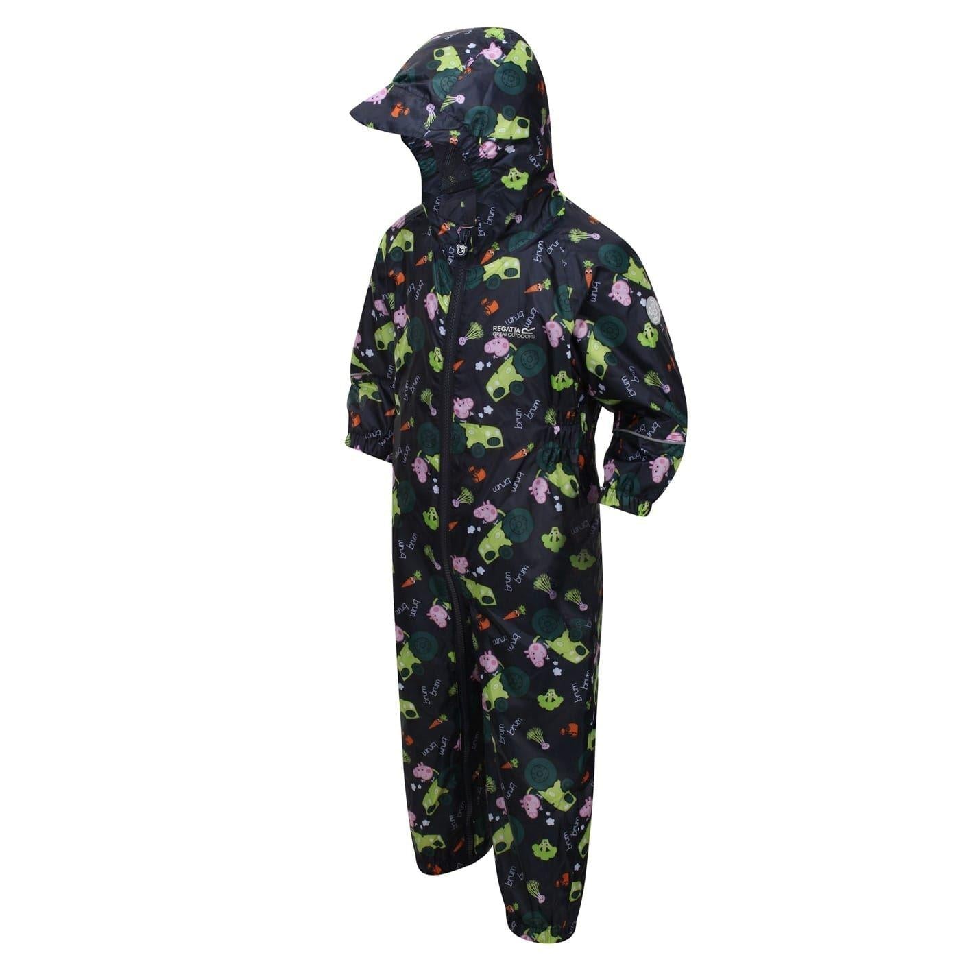 Navy - Side - Peppa Pig Childrens-Kids Peppa Pig Rain Suit