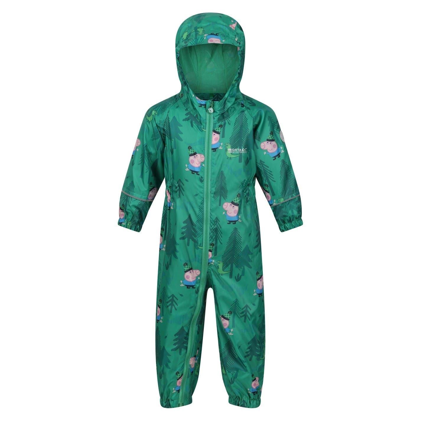 Jelly Bean-Dino Green - Front - Peppa Pig Childrens-Kids Peppa Pig Rain Suit