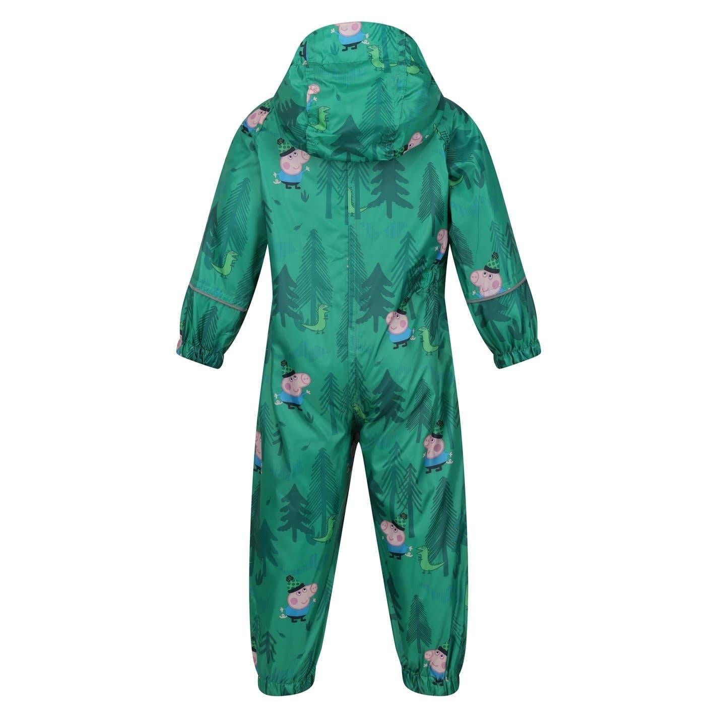 Jelly Bean-Dino Green - Back - Peppa Pig Childrens-Kids Peppa Pig Rain Suit