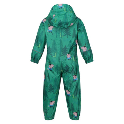 Jelly Bean-Dino Green - Back - Peppa Pig Childrens-Kids Peppa Pig Rain Suit