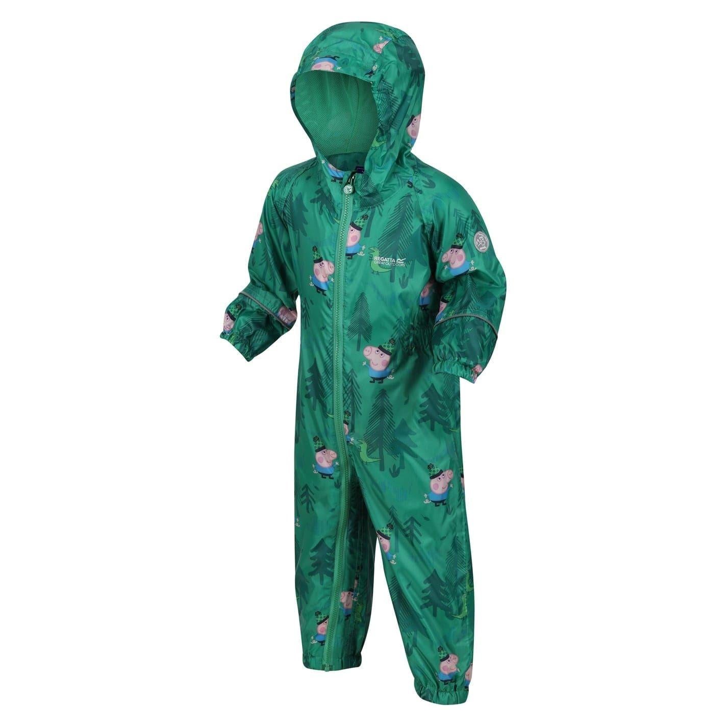 Jelly Bean-Dino Green - Side - Peppa Pig Childrens-Kids Peppa Pig Rain Suit