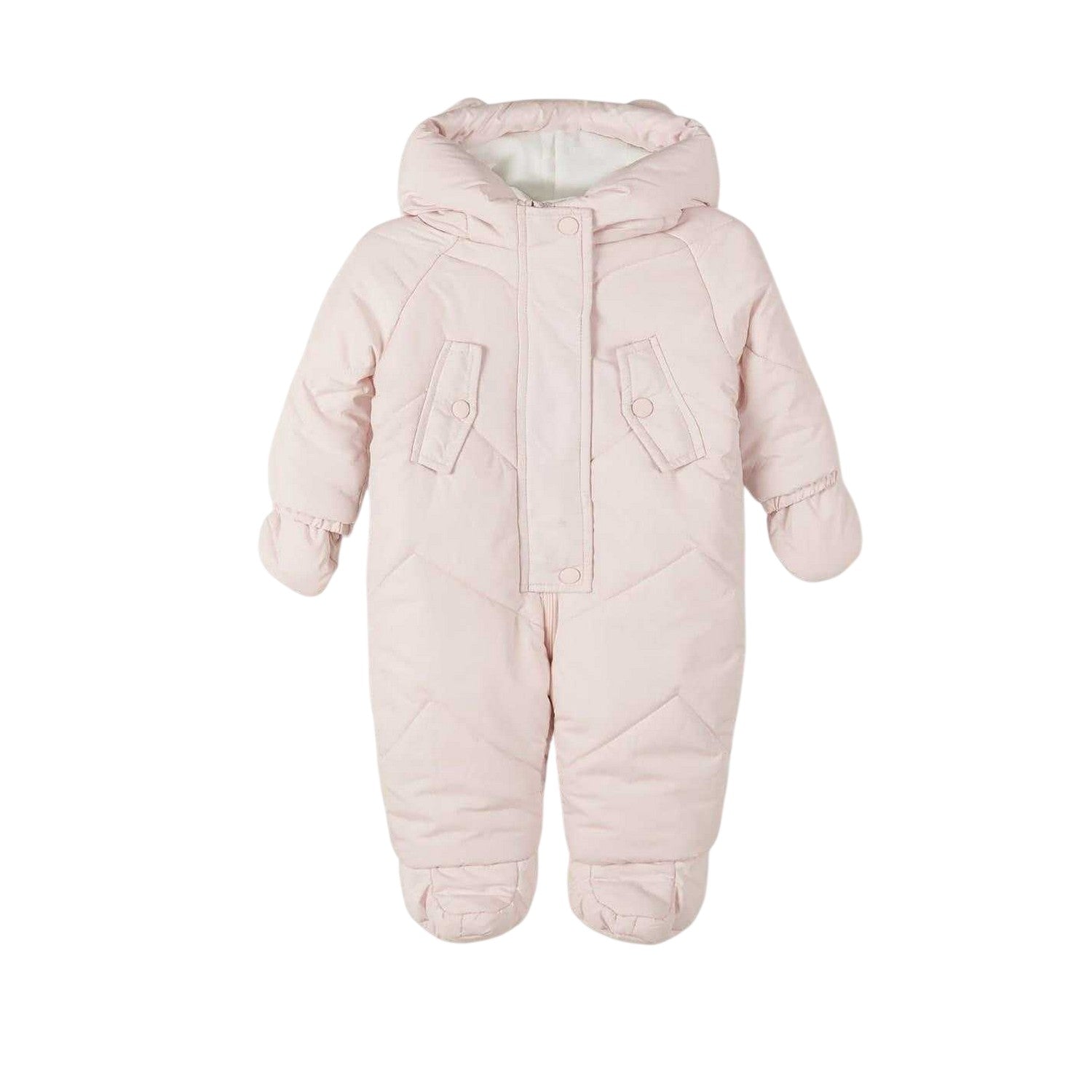Light Pink - Front - Minoti Baby Snowsuit