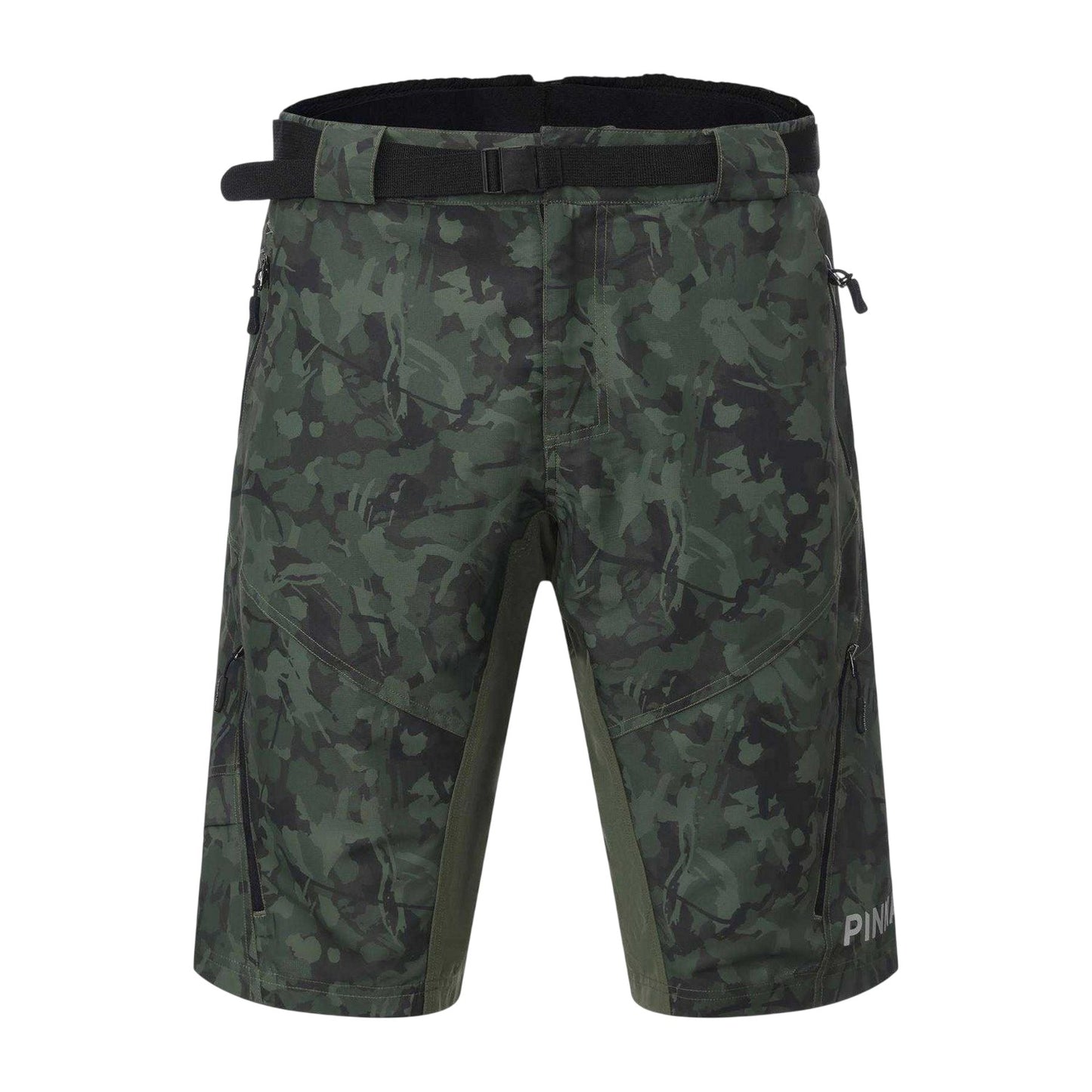 Green Camo - Front - Pinnacle Mens Pinnacle Cycling Shorts