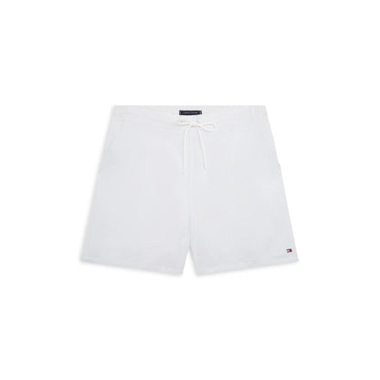 Ecru-Blue - Front - Tommy Hilfiger Mens Stripe Seersucker Swim Shorts