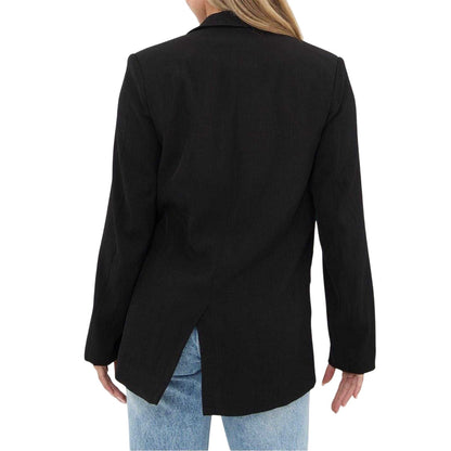 Black - Back - I Saw It First Womens-Ladies Woven Relaxed Fit Blazer