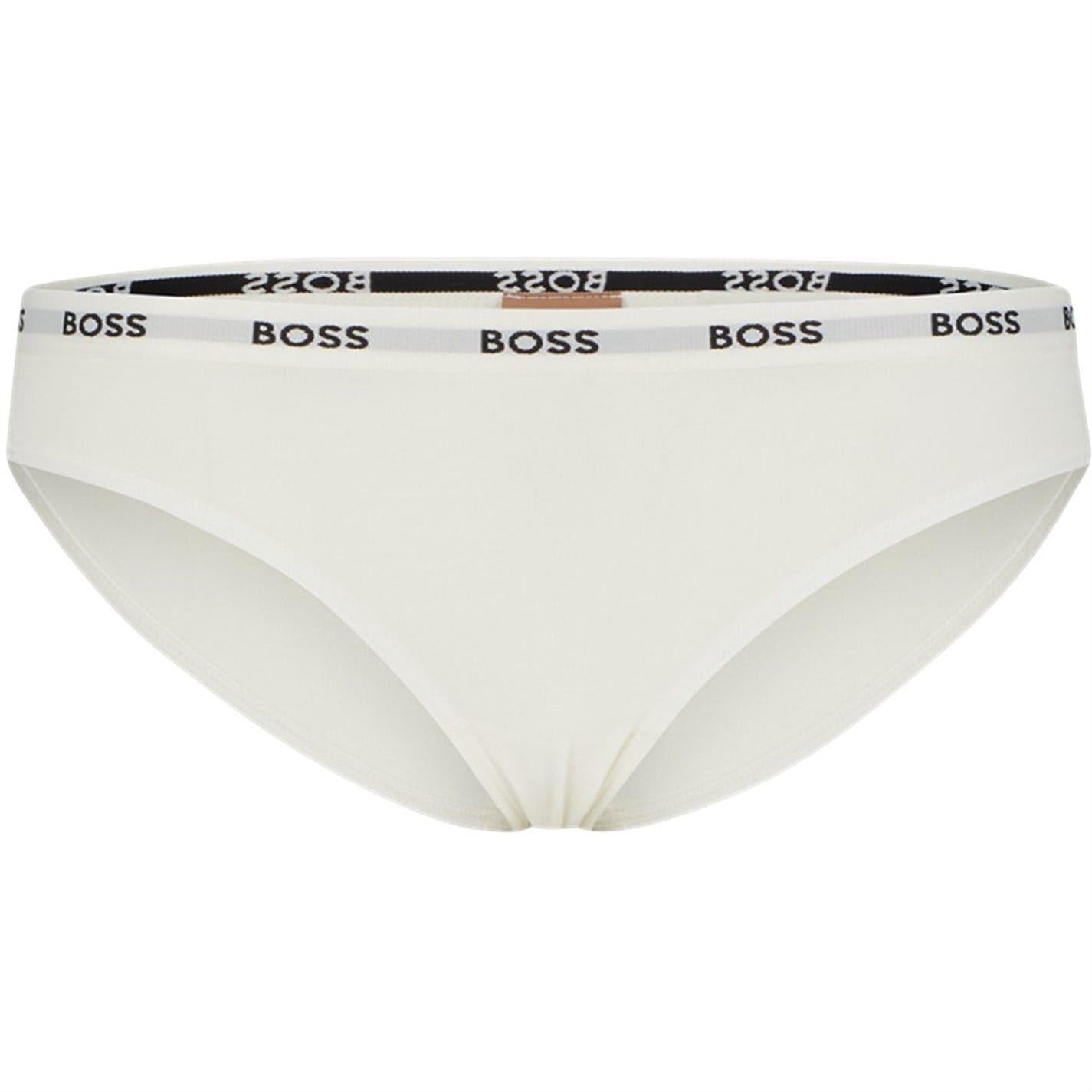 White - Front - Boss Womens-Ladies Logo Briefs