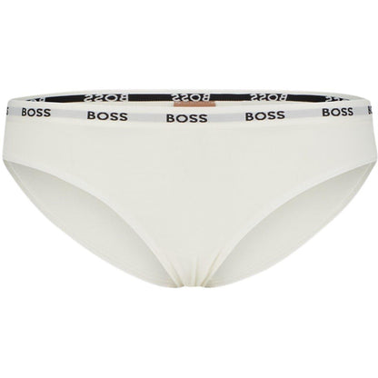White - Front - Boss Womens-Ladies Logo Briefs