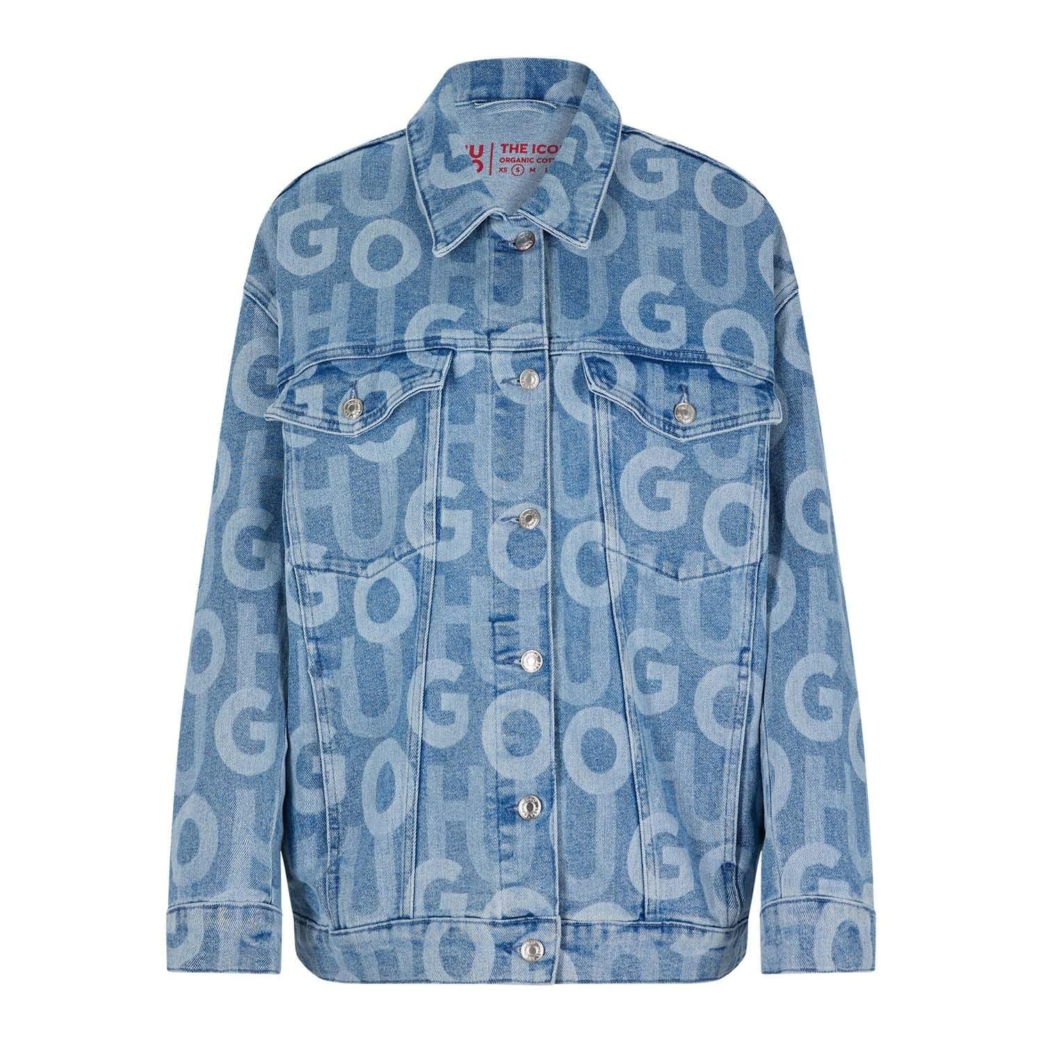 Turquoise - Front - Hugo Womens-Ladies The Icon Oversized Denim Jacket