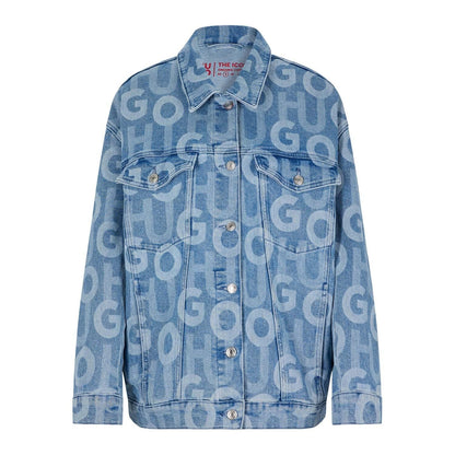 Turquoise - Front - Hugo Womens-Ladies The Icon Oversized Denim Jacket