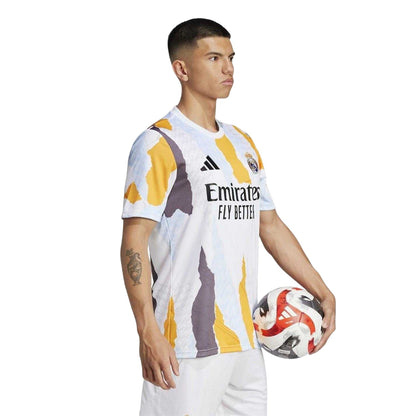 White - Side - Adidas Unisex Adult Pre-Match Real Madrid CF Training Football Shirt