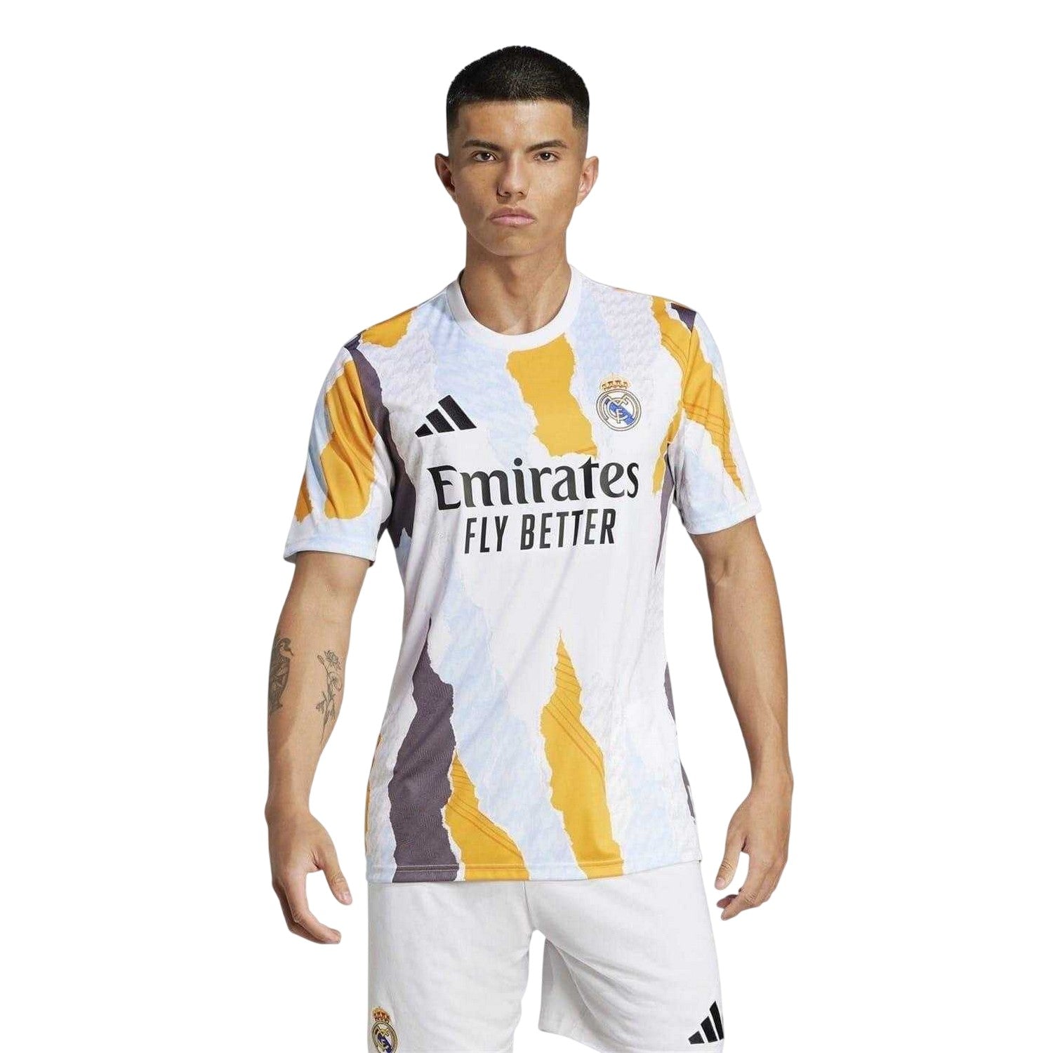 White - Lifestyle - Adidas Unisex Adult Pre-Match Real Madrid CF Training Football Shirt