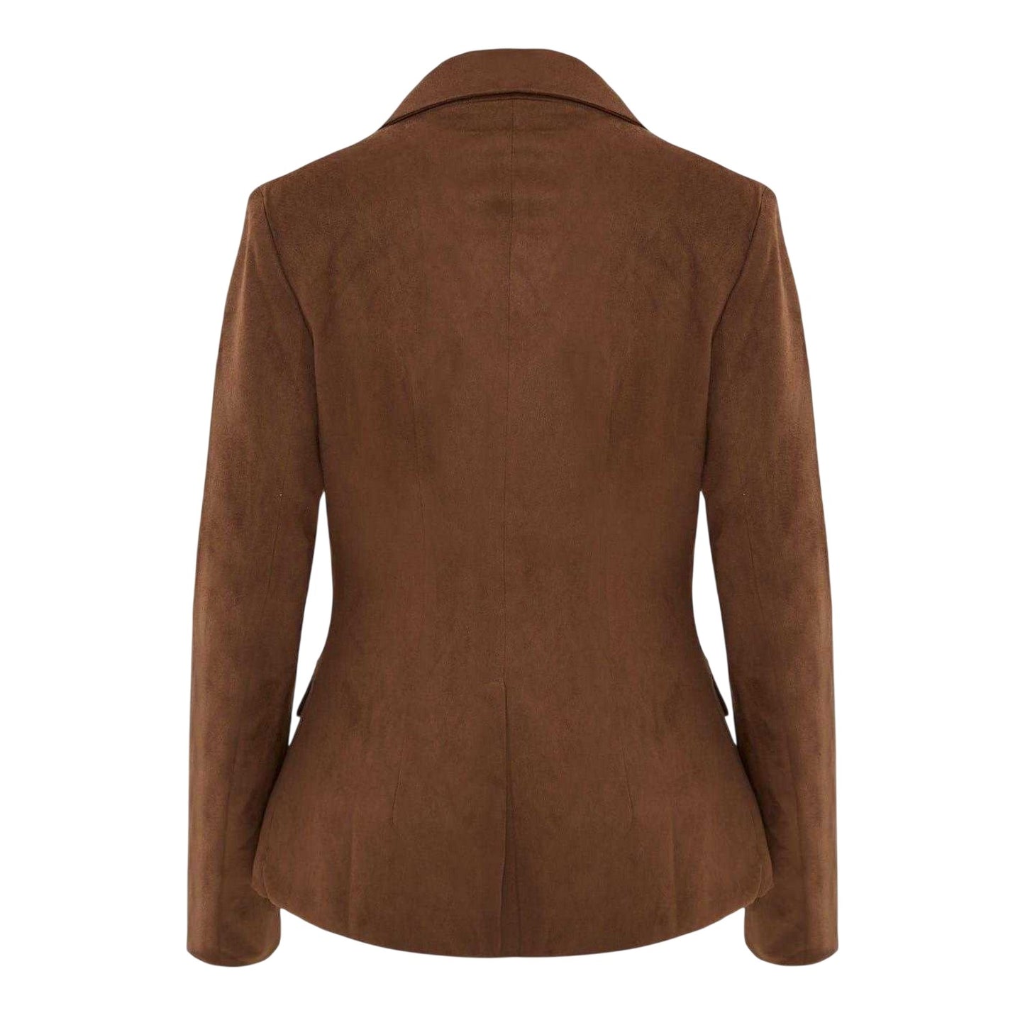 Tan - Back - I Saw It First Womens-Ladies Cinched Waist Tailored Blazer