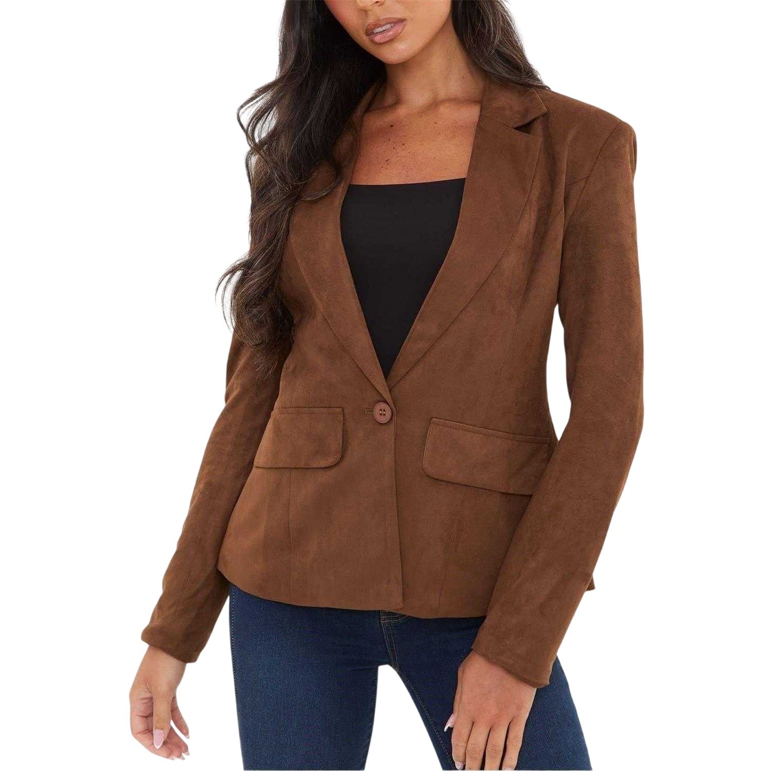 Tan - Lifestyle - I Saw It First Womens-Ladies Cinched Waist Tailored Blazer