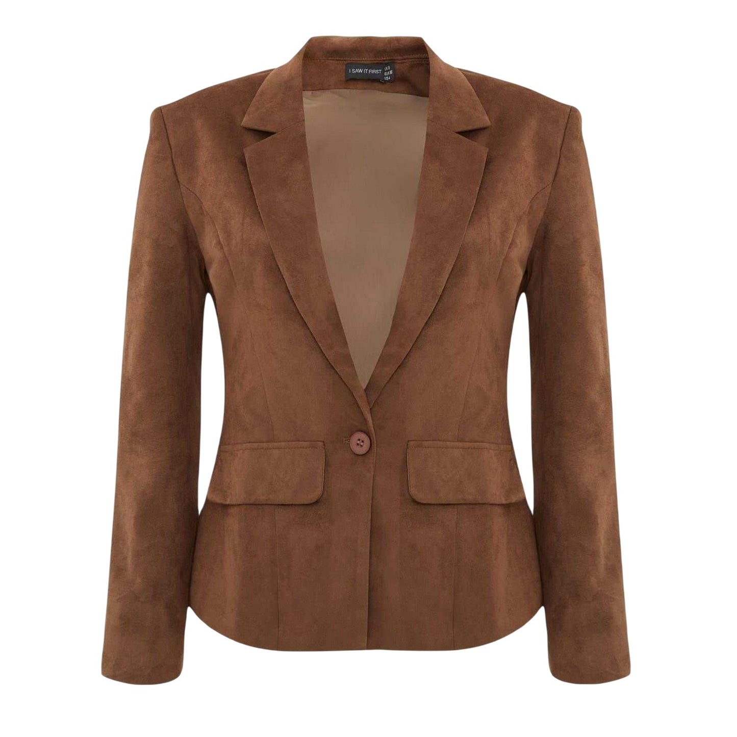 Tan - Front - I Saw It First Womens-Ladies Cinched Waist Tailored Blazer