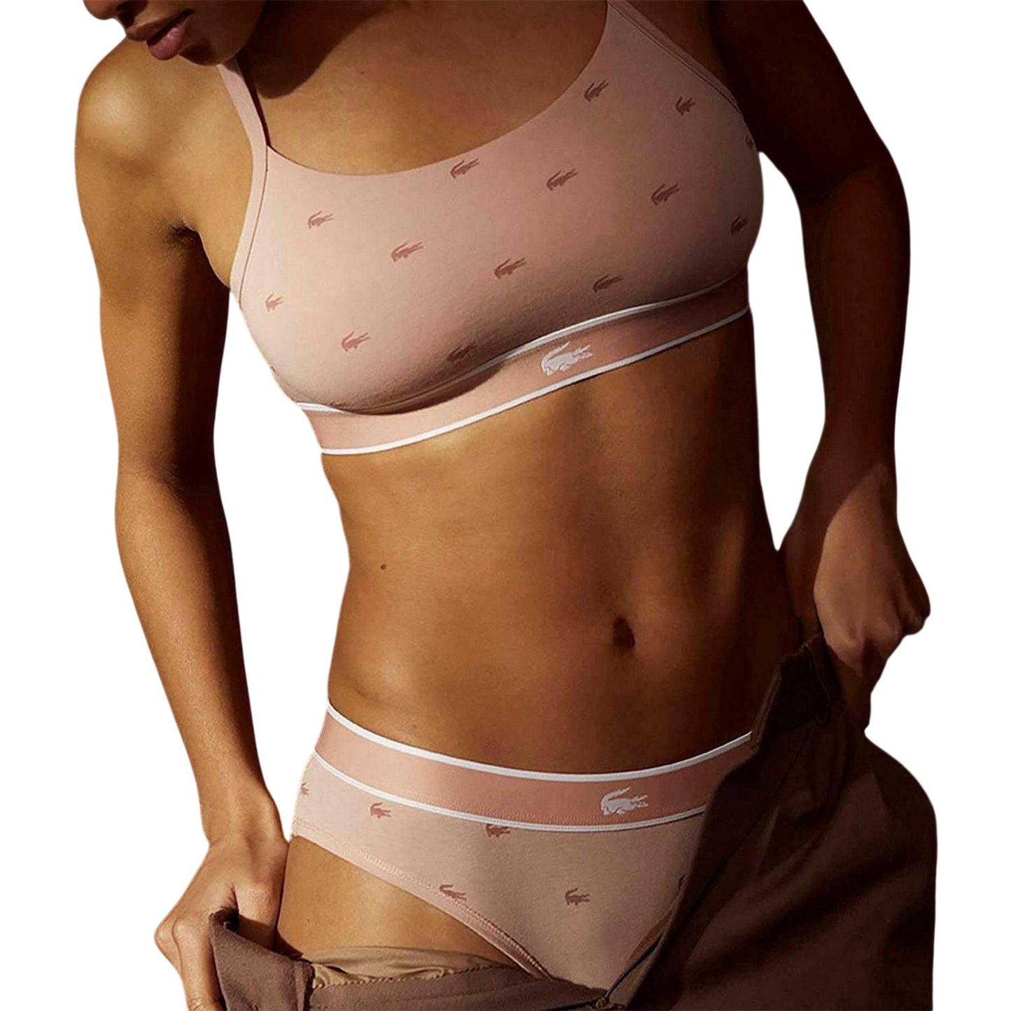 Pink - Side - Lacoste Womens-Ladies Stretch Bralette