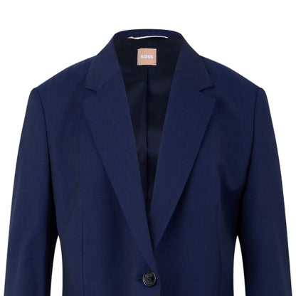 Navy - Side - Boss Womens-Ladies Jeniver Regular Blazer