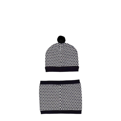 Light Grey - Back - Carrement Beau Childrens-Kids Beanie & Snood Set