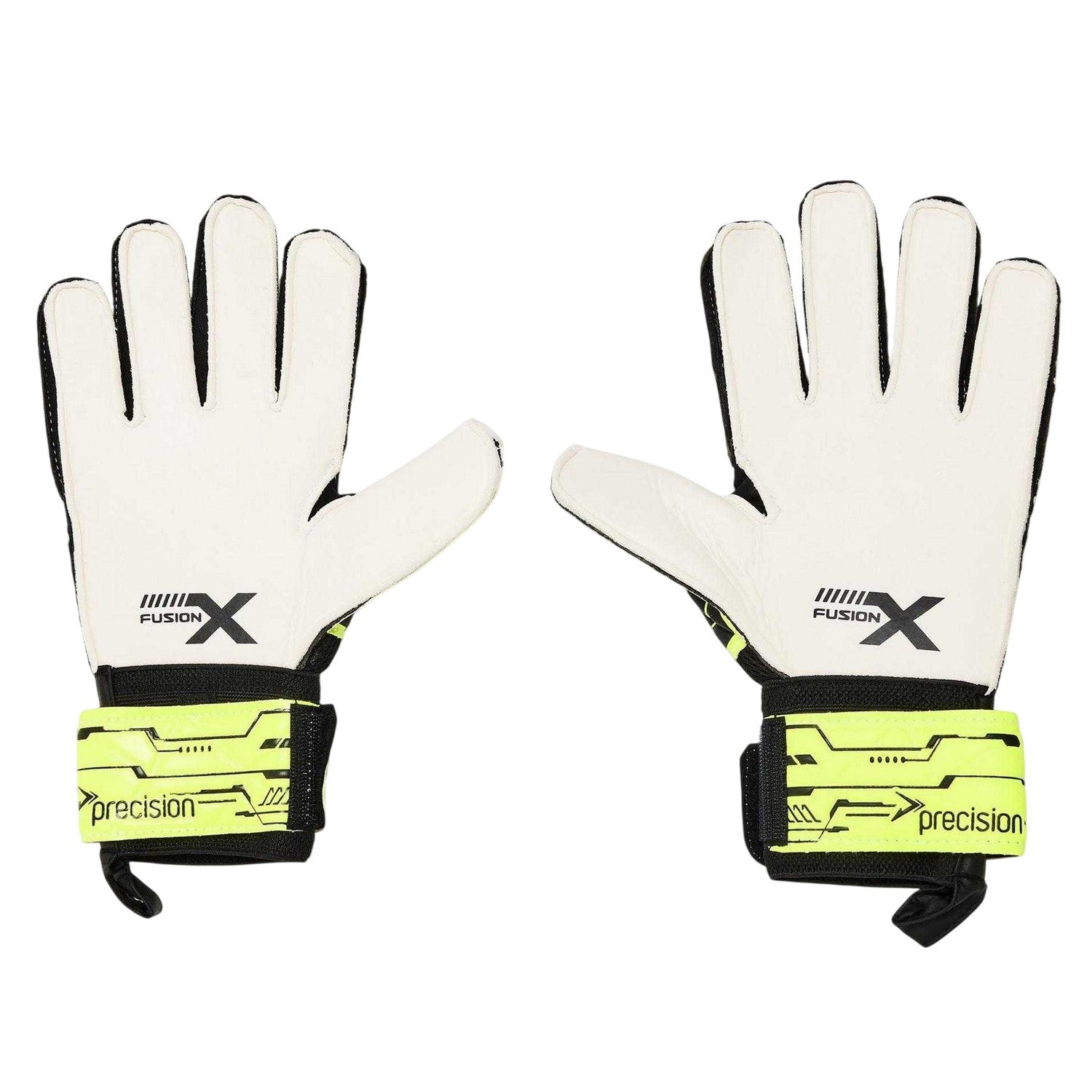 Yellow-Black - Back - Precision Unisex Adult Fusion X Goalkeeper Gloves