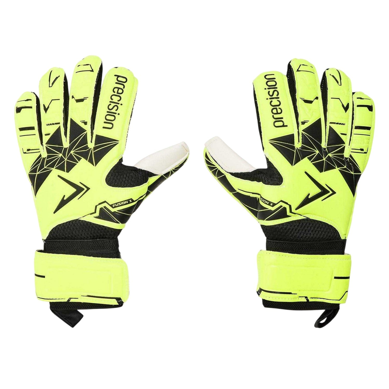 Yellow-Black - Front - Precision Unisex Adult Fusion X Goalkeeper Gloves